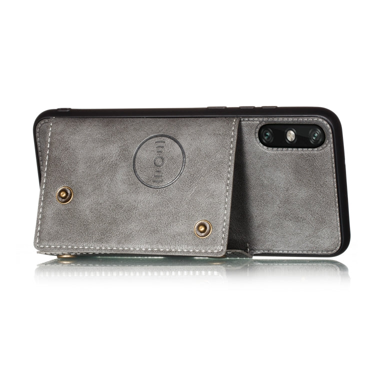 For Huawei Enjoy 10e PU + TPU Shockproof Magnetic Protective Case with Card Slots