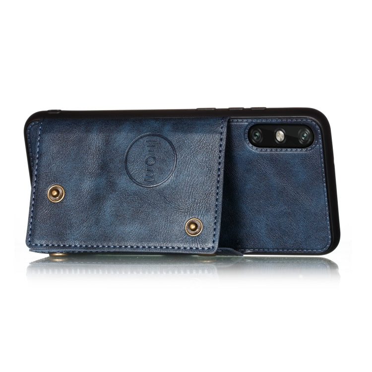 For Huawei Enjoy 10e PU + TPU Shockproof Magnetic Protective Case with Card Slots