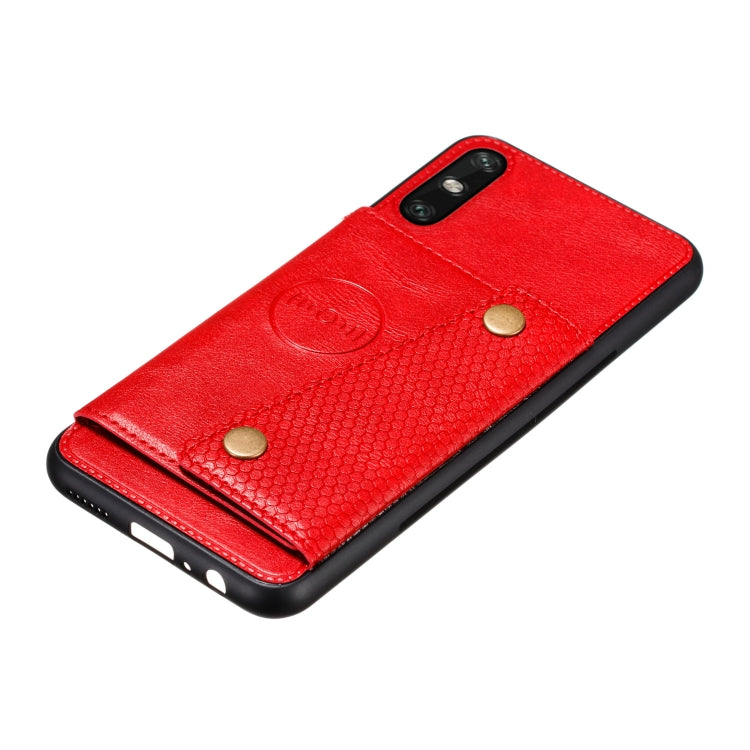 For Huawei Enjoy 10e PU + TPU Shockproof Magnetic Protective Case with Card Slots