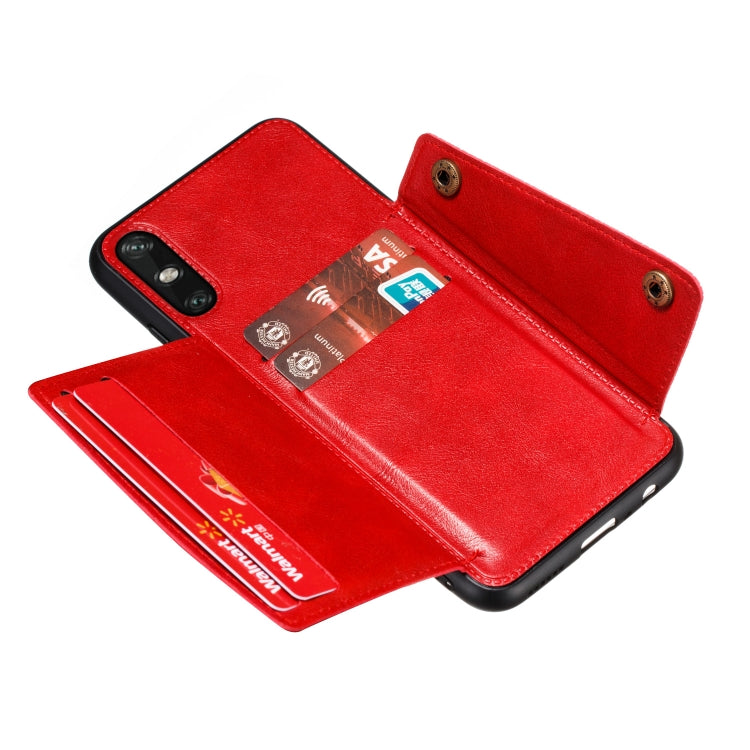 For Huawei Enjoy 10e PU + TPU Shockproof Magnetic Protective Case with Card Slots