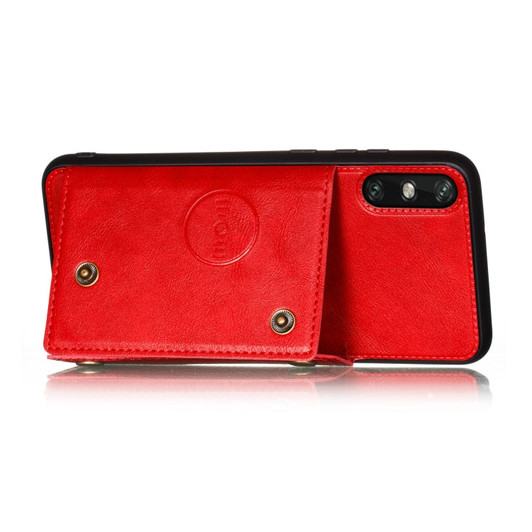 For Huawei Enjoy 10e PU + TPU Shockproof Magnetic Protective Case with Card Slots