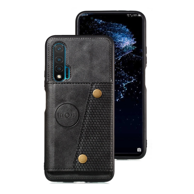 For Huawei Nova 6 PU + TPU Shockproof Magnetic Protective Case with Card Slots