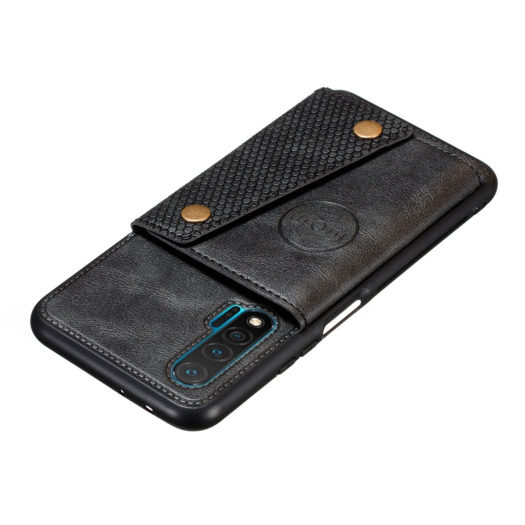 For Huawei Nova 6 PU + TPU Shockproof Magnetic Protective Case with Card Slots