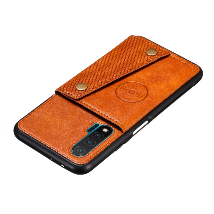 For Huawei Nova 6 PU + TPU Shockproof Magnetic Protective Case with Card Slots