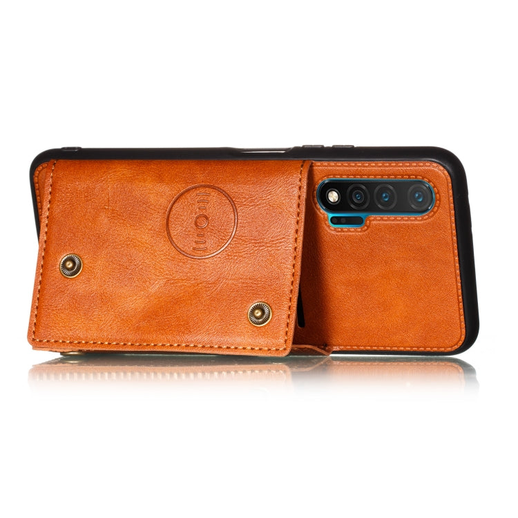 For Huawei Nova 6 PU + TPU Shockproof Magnetic Protective Case with Card Slots