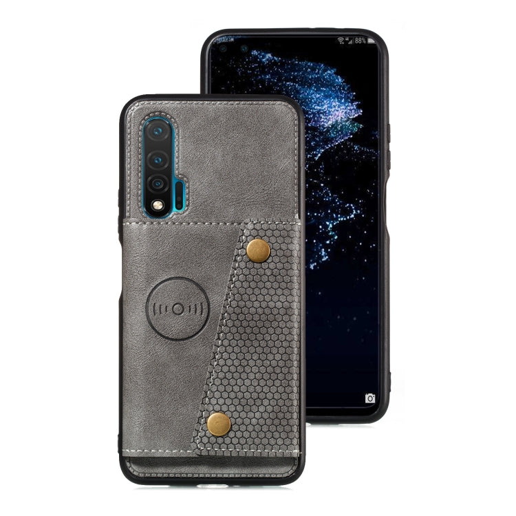 For Huawei Nova 6 PU + TPU Shockproof Magnetic Protective Case with Card Slots