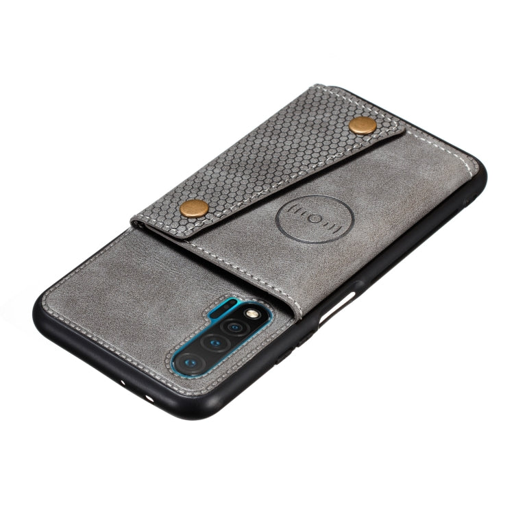 For Huawei Nova 6 PU + TPU Shockproof Magnetic Protective Case with Card Slots