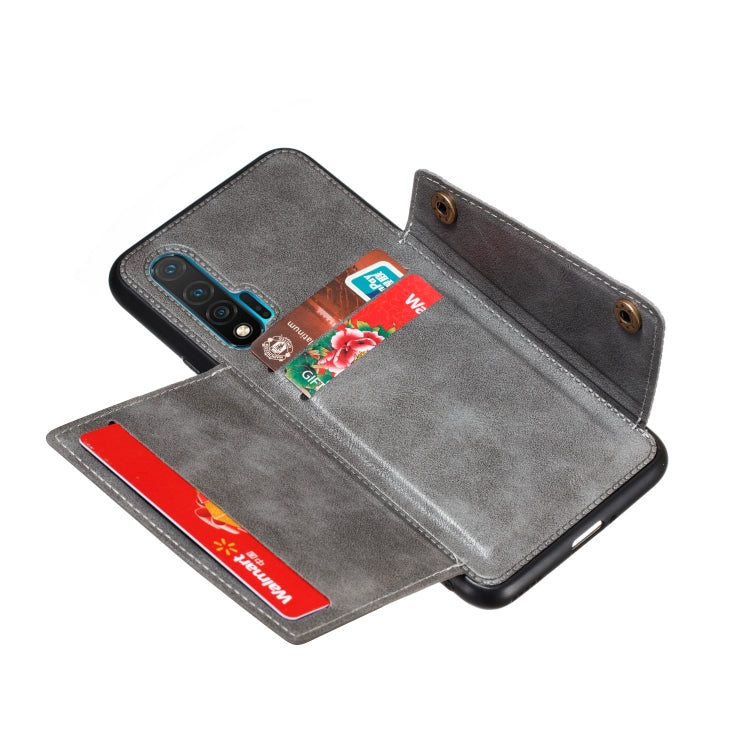 For Huawei Nova 6 PU + TPU Shockproof Magnetic Protective Case with Card Slots