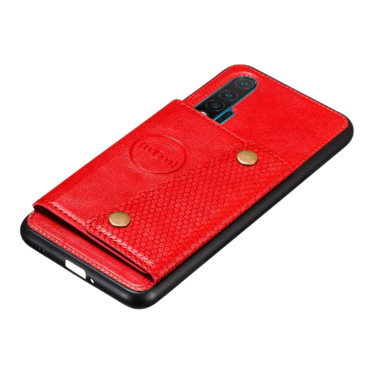 For Huawei Nova 6 PU + TPU Shockproof Magnetic Protective Case with Card Slots