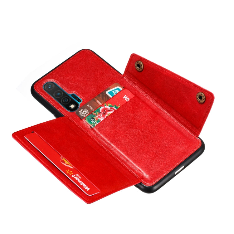 For Huawei Nova 6 PU + TPU Shockproof Magnetic Protective Case with Card Slots