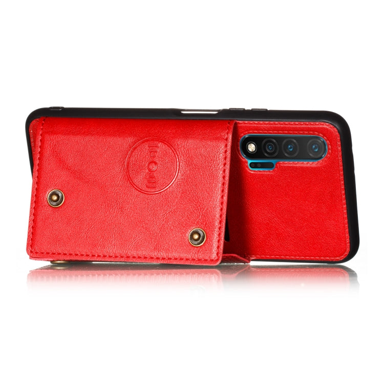 For Huawei Nova 6 PU + TPU Shockproof Magnetic Protective Case with Card Slots