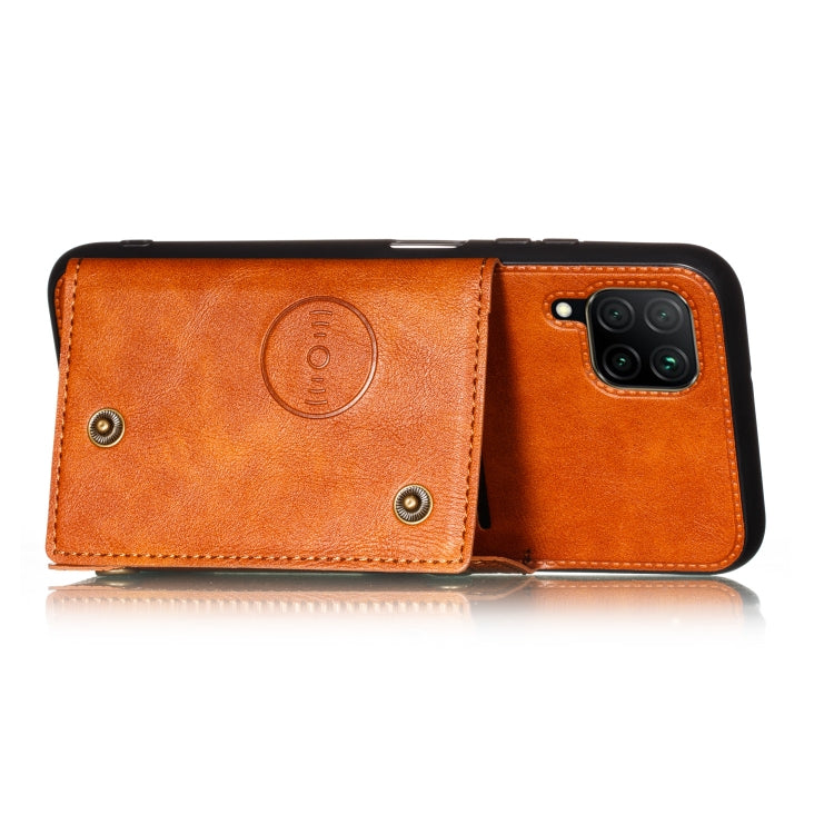 For Huawei Nova 6se PU + TPU Shockproof Magnetic Protective Case with Card Slots