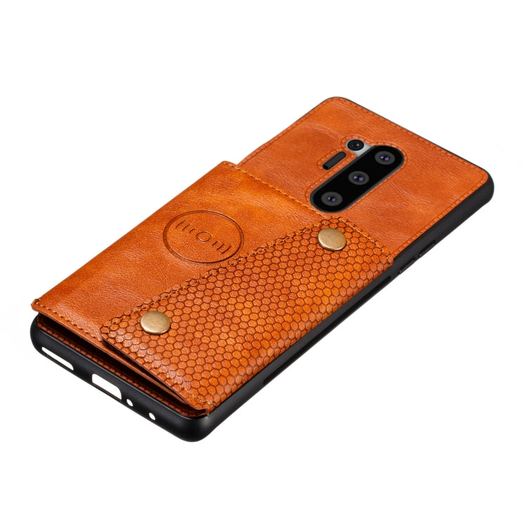 For OnePlus 8 Pro PU + TPU Shockproof Magnetic Protective Case with Card Slots