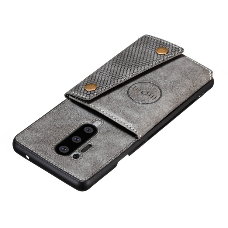 For OnePlus 8 Pro PU + TPU Shockproof Magnetic Protective Case with Card Slots