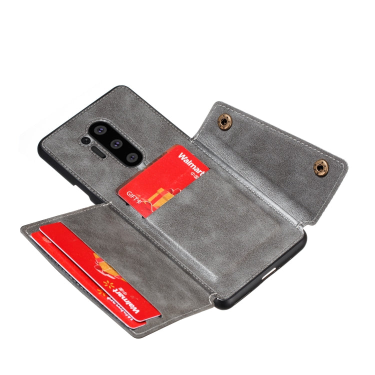 For OnePlus 8 Pro PU + TPU Shockproof Magnetic Protective Case with Card Slots