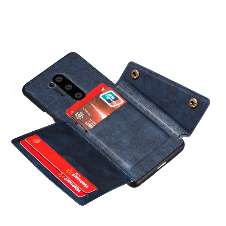 For OnePlus 8 Pro PU + TPU Shockproof Magnetic Protective Case with Card Slots