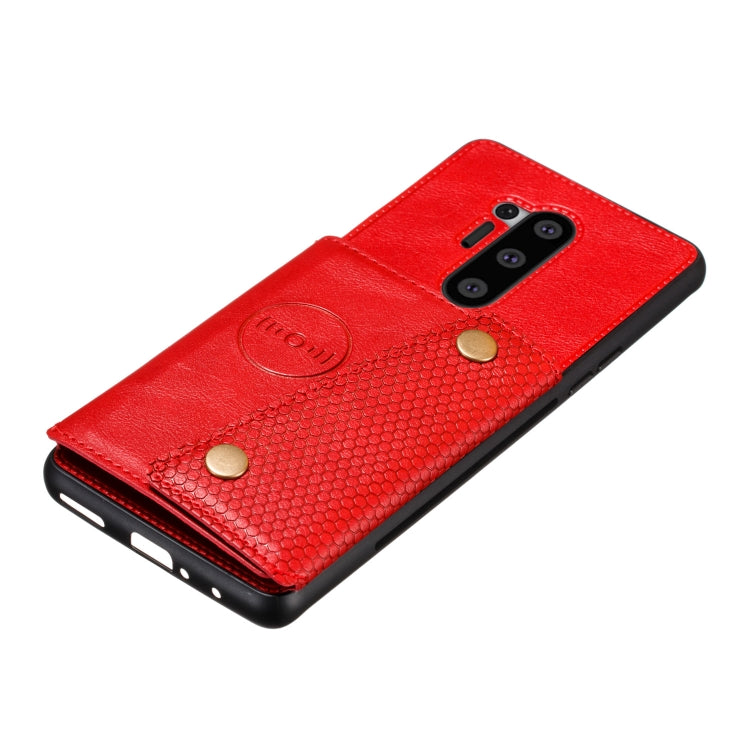For OnePlus 8 Pro PU + TPU Shockproof Magnetic Protective Case with Card Slots