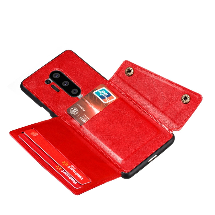 For OnePlus 8 Pro PU + TPU Shockproof Magnetic Protective Case with Card Slots