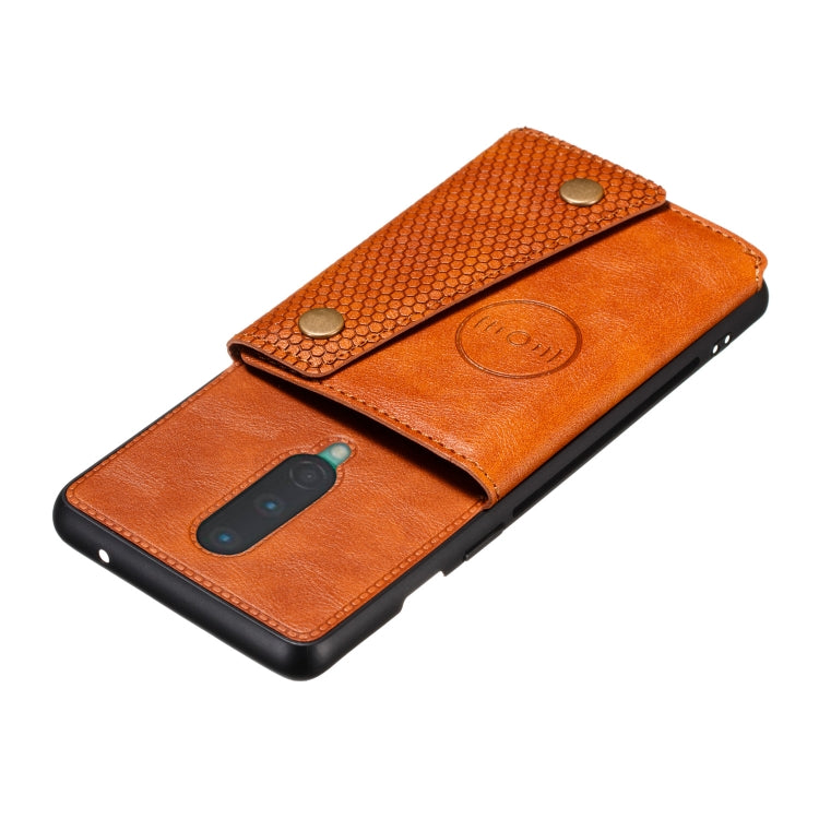 For OnePlus 8 PU + TPU Shockproof Magnetic Protective Case with Card Slots