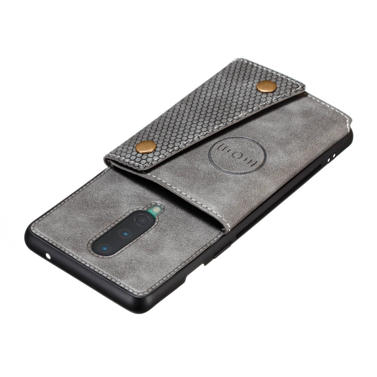 For OnePlus 8 PU + TPU Shockproof Magnetic Protective Case with Card Slots