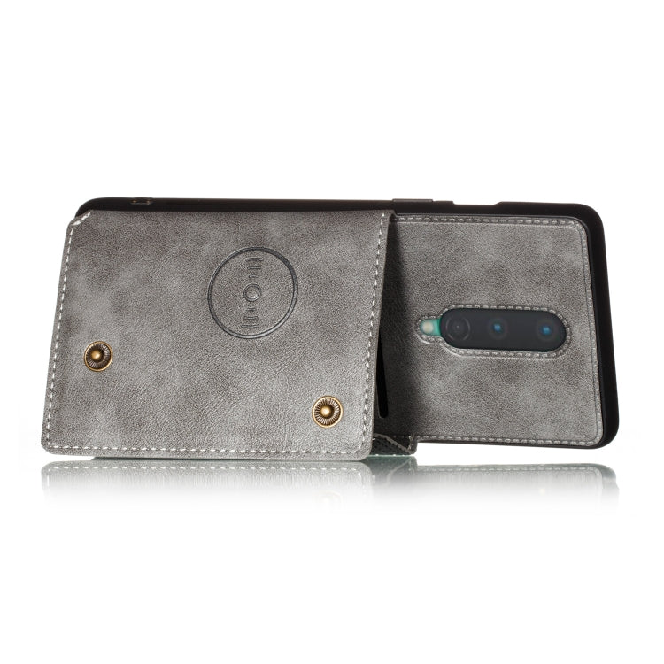 For OnePlus 8 PU + TPU Shockproof Magnetic Protective Case with Card Slots