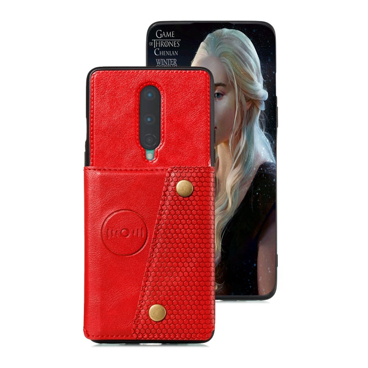 For OnePlus 8 PU + TPU Shockproof Magnetic Protective Case with Card Slots