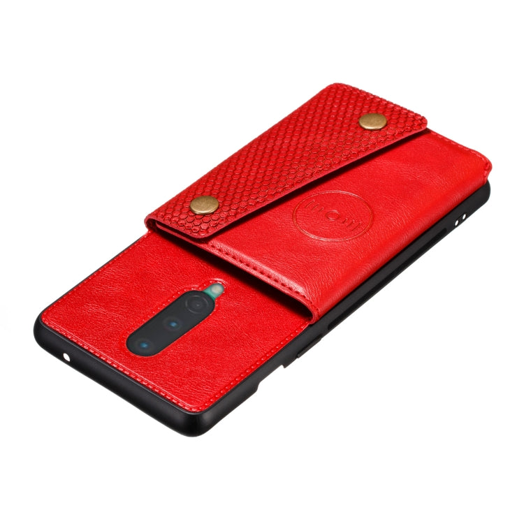 For OnePlus 8 PU + TPU Shockproof Magnetic Protective Case with Card Slots