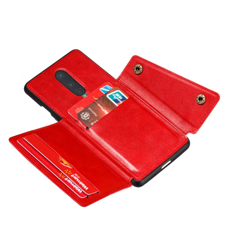 For OnePlus 8 PU + TPU Shockproof Magnetic Protective Case with Card Slots