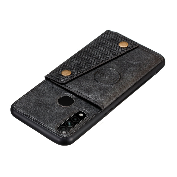 For OPPO A31 / A8 PU + TPU Shockproof Magnetic Protective Case with Card Slots