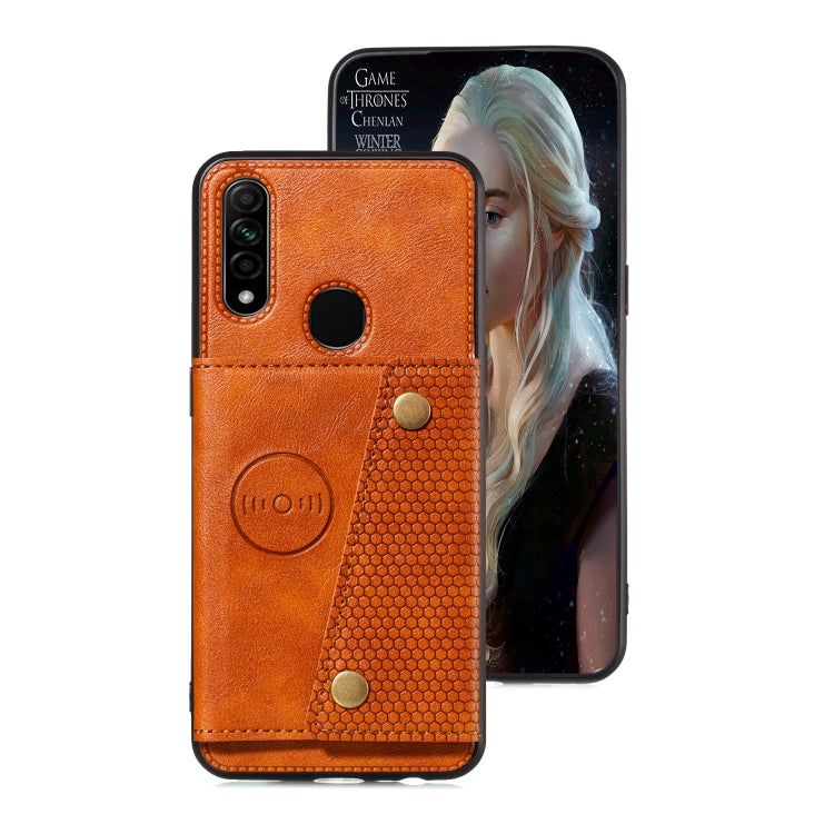 For OPPO A31 / A8 PU + TPU Shockproof Magnetic Protective Case with Card Slots