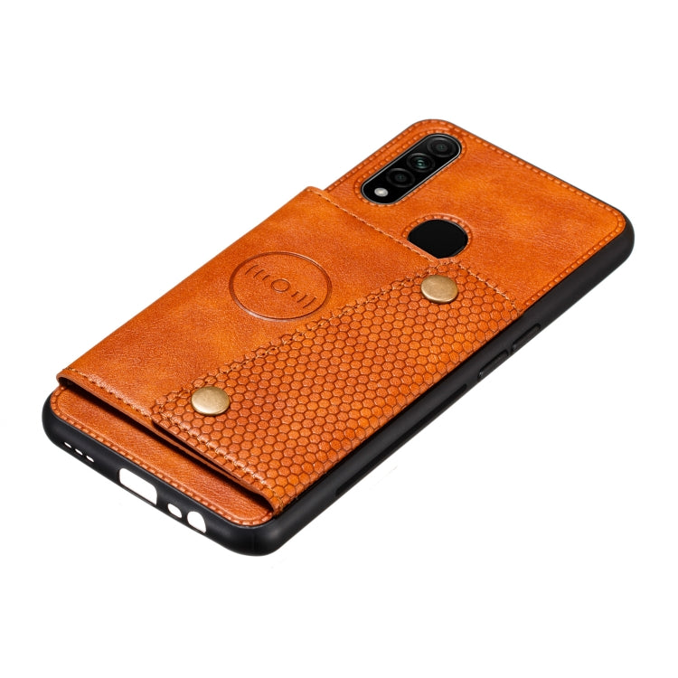 For OPPO A31 / A8 PU + TPU Shockproof Magnetic Protective Case with Card Slots