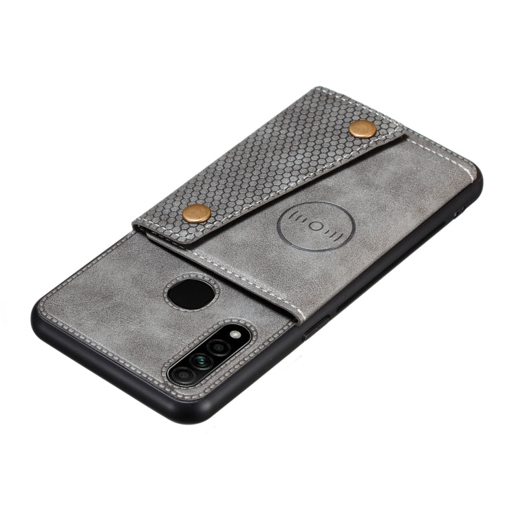 For OPPO A31 / A8 PU + TPU Shockproof Magnetic Protective Case with Card Slots