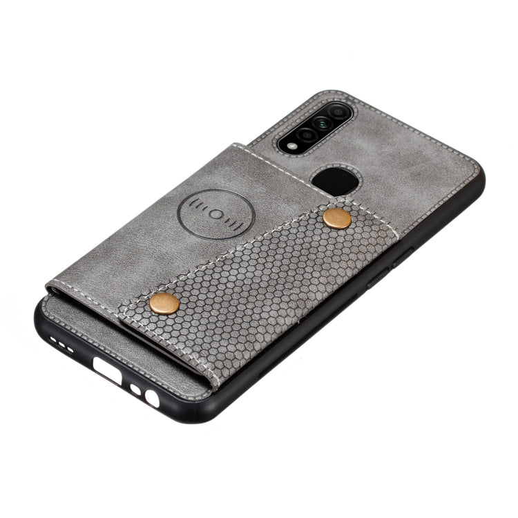 For OPPO A31 / A8 PU + TPU Shockproof Magnetic Protective Case with Card Slots