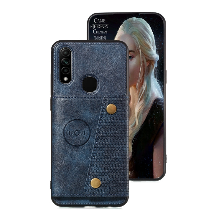 For OPPO A31 / A8 PU + TPU Shockproof Magnetic Protective Case with Card Slots