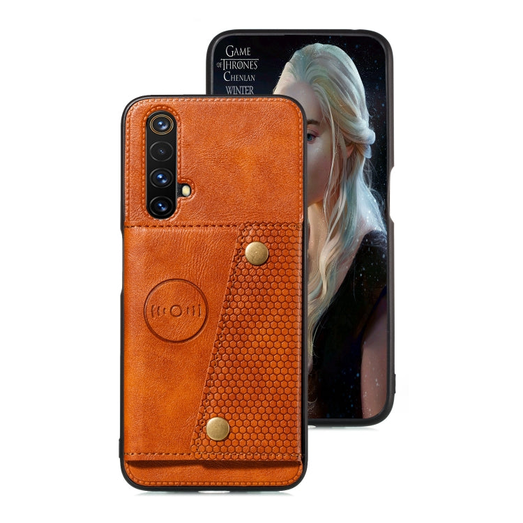 For OPPO Realme X50 PU + TPU Shockproof Magnetic Protective Case with Card Slots