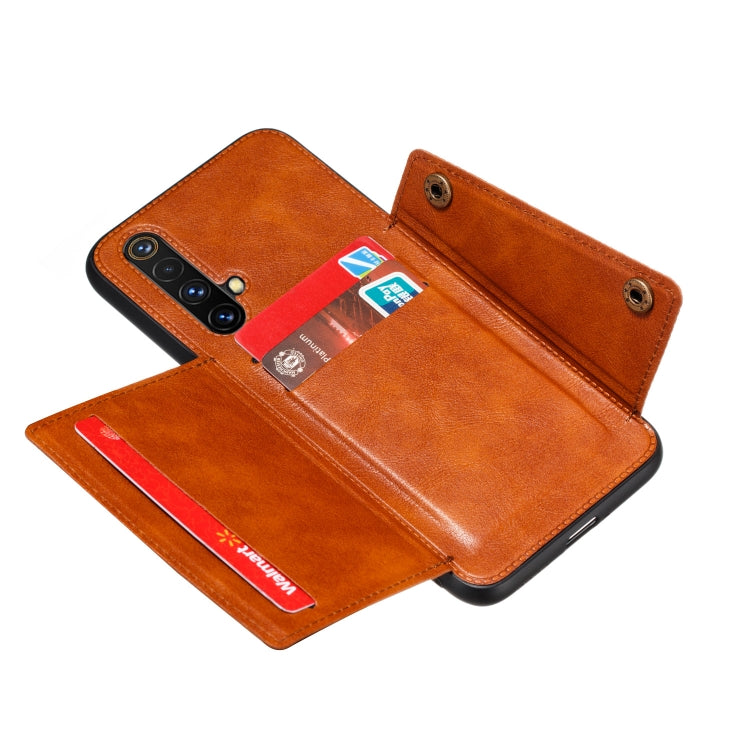 For OPPO Realme X50 PU + TPU Shockproof Magnetic Protective Case with Card Slots