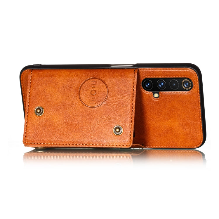 For OPPO Realme X50 PU + TPU Shockproof Magnetic Protective Case with Card Slots