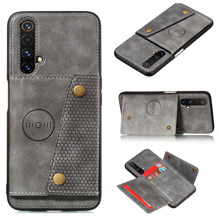 For OPPO Realme X50 PU + TPU Shockproof Magnetic Protective Case with Card Slots