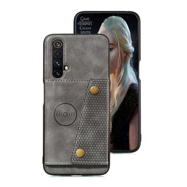 For OPPO Realme X50 PU + TPU Shockproof Magnetic Protective Case with Card Slots