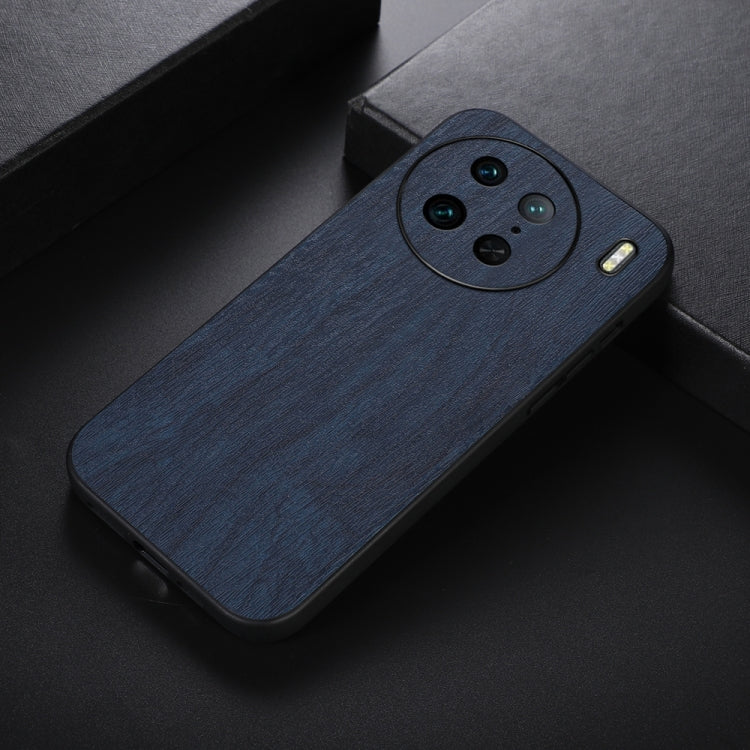 For vivo X90 Pro Wood Texture PU Phone Case
