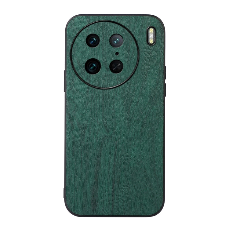 For vivo X90 Pro Wood Texture PU Phone Case