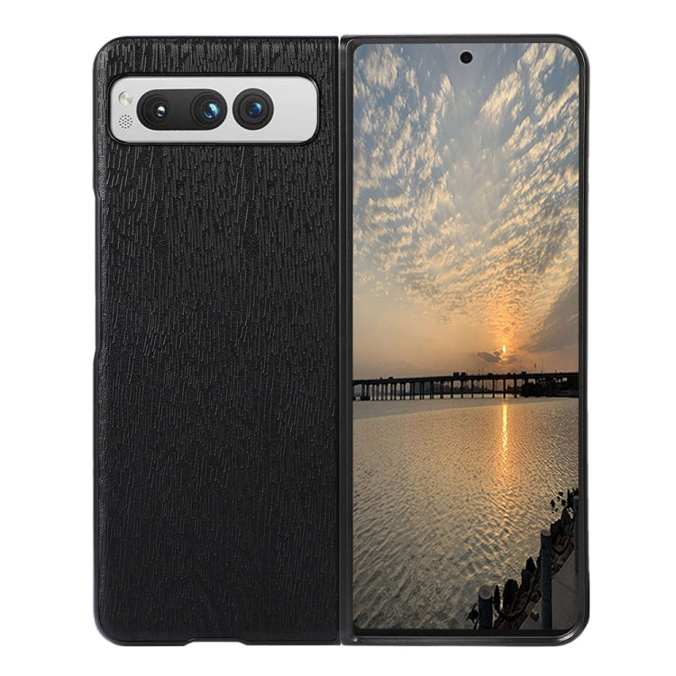 For Google Pixel Fold Wood Texture PU Phone Case