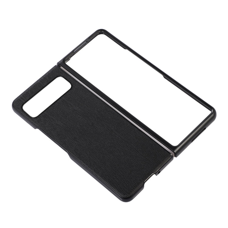 For Google Pixel Fold Wood Texture PU Phone Case