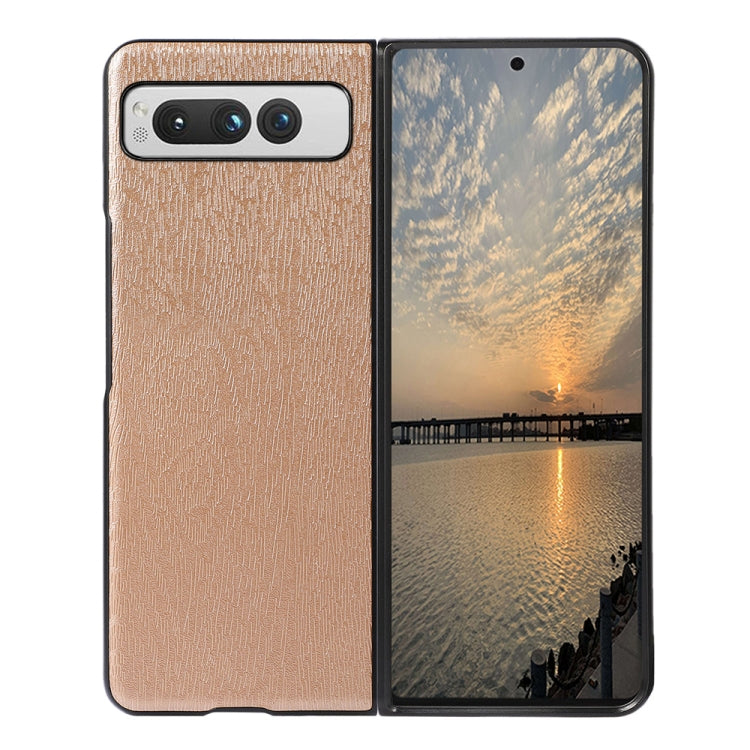 For Google Pixel Fold Wood Texture PU Phone Case