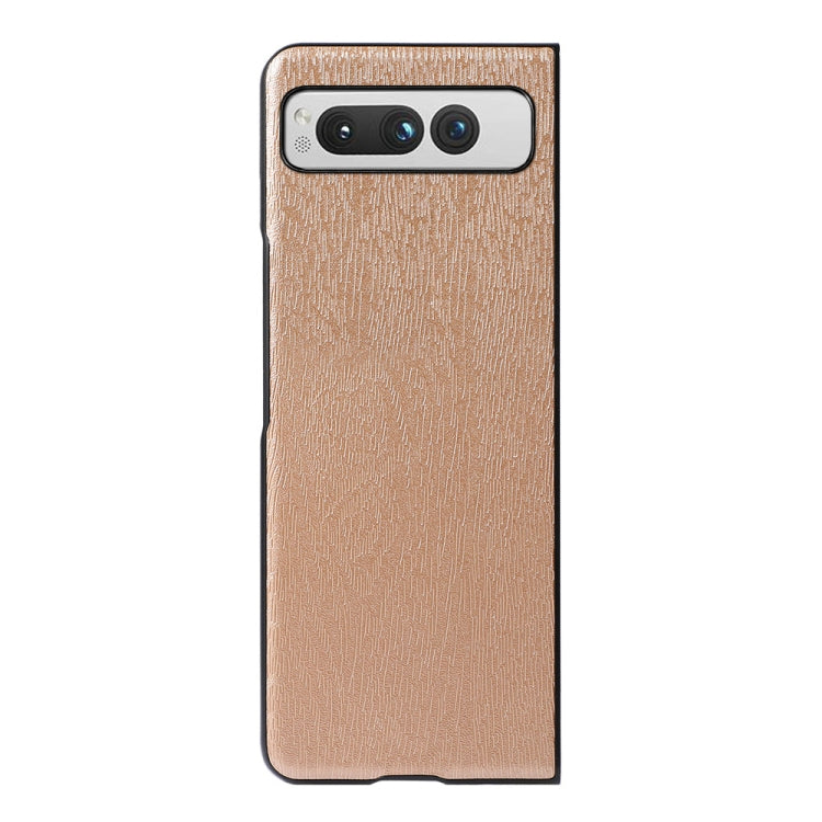 For Google Pixel Fold Wood Texture PU Phone Case