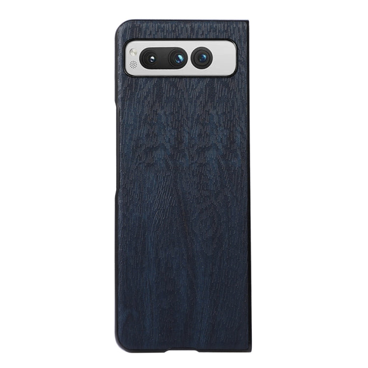 For Google Pixel Fold Wood Texture PU Phone Case