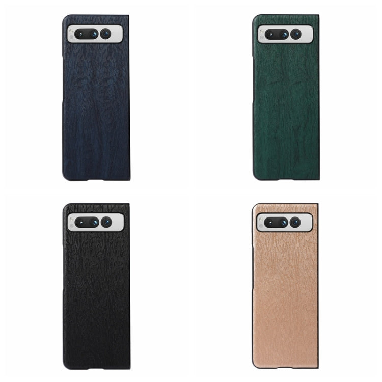 For Google Pixel Fold Wood Texture PU Phone Case