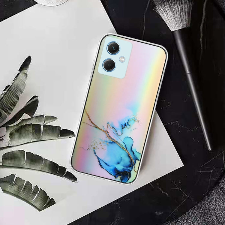 For Xiaomi Redmi Note 12 China Laser Marble Pattern Clear TPU Protective Phone Case