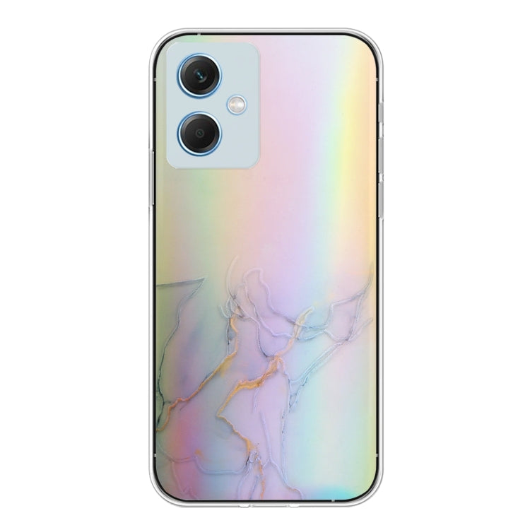 For Xiaomi Redmi Note 12 China Laser Marble Pattern Clear TPU Protective Phone Case