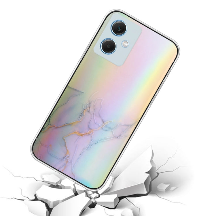 For Xiaomi Redmi Note 12 China Laser Marble Pattern Clear TPU Protective Phone Case